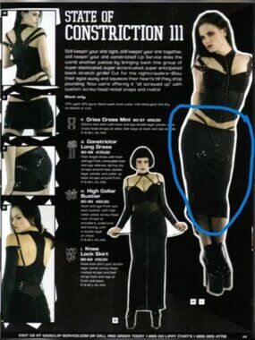 EXTREME ISO - LIP SERVICE "STATE OF CONSTRICTION III" MIDI SKIRT